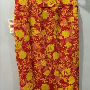 Cassie Lularoe Floral Orange and Yellow Skirt